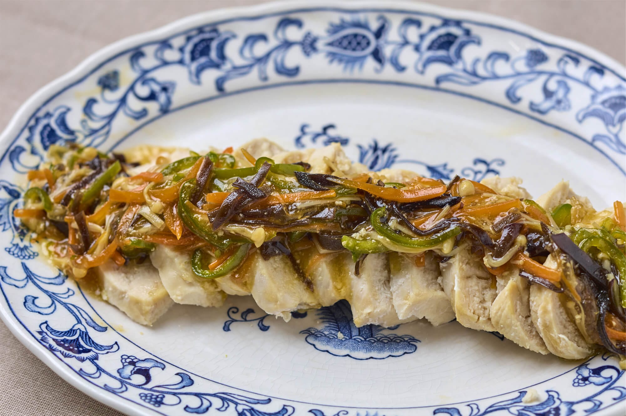 しっとり鶏胸肉の野菜あんかけ