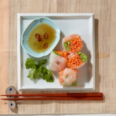減塩つけダレで食べる生春巻き